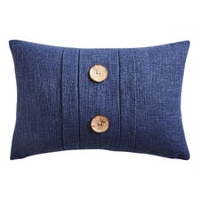 Coastal Pleated Navy Lumbar Pillow