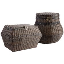 Collin Mocha Wicker Storage Baskets