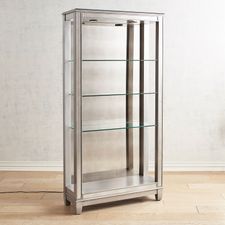 Hayworth Mirrored Silver Tall Bookshelf