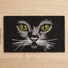 Black Cat Face Doormat