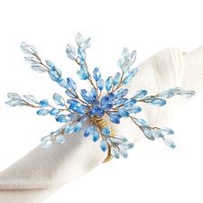 Blue Beaded Spray Napkin Ring