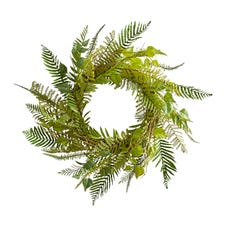 24" Faux Ferns & Twigs Wreath
