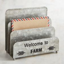 Galvanized Mail Caddy