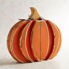 Round Wooden Pumpkin 