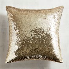 Gold & Ivory Sequined Mermaid Pillow