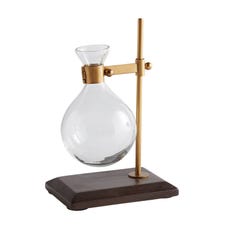 Glass Vase On Wood Stand