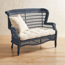 Sunset Pier Denim Blue Settee