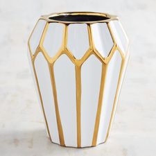 White Vase with Golden Edges 