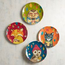 Cozy Critters Melamine Salad Plate Set 
