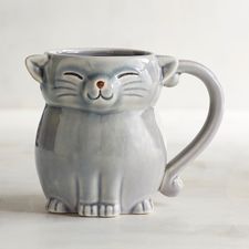 Gray Cat Stoneware Mug