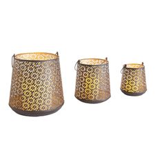 Black Perforated Lanterns