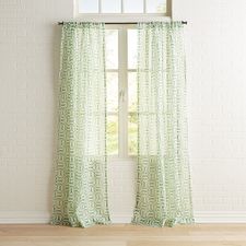 Shibori Geometric Teal Sheer Curtain