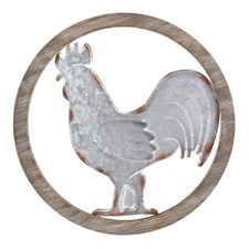 Galvanized Rooster Wall Decor