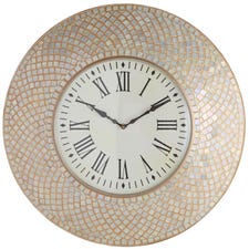 Ivory Mosaic Wall Clock 
