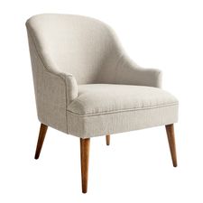 Livia Ivory Chevron Armchair