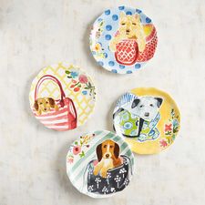 Pups & Handbags Salad Plate Set 