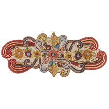 Beaded Floral Paisley Table Runner 