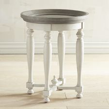 Amelia Shadow Gray Round End Table