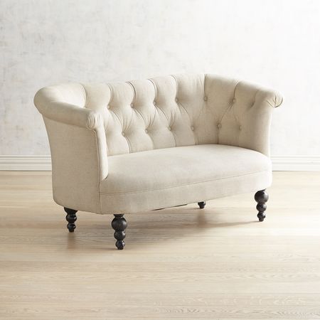 Colette Flax Beige Loveseat