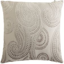 Baroque Paisley Silver Pillow
