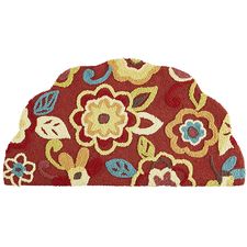 Cloud Step® Scallop Floral Red 2x3 Memory Foam Rug 