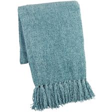 Turquoise Chenille Throw