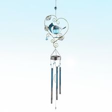 Blue Bird LED Solar Wind Chimes