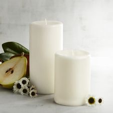 Magnolia Blooms Mottled Pillar Candles
