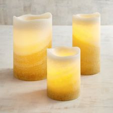 Deco Wick™ Golden Layered LED Pillar Candles
