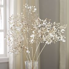 Crystal Glitter Leaf Spray 