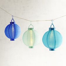 Blue 8" Outdoor Lantern Set of 3