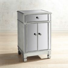 Hayworth Mirrored Silver Bedside Chest