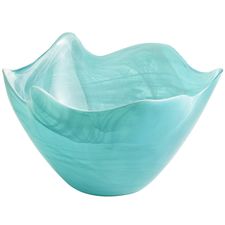 Turquoise Alabaster Glass Serving Bowl