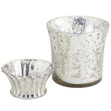 Silver Mercury Glass Candle Holders