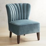 Emille Pool Blue Channel Back Chair