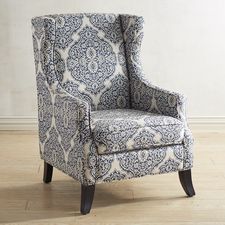 Alec Indigo Blue Wing Chair