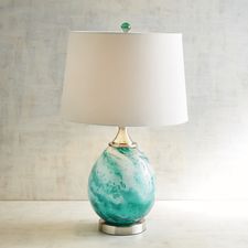 Seafoam Art Glass Table Lamp