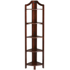 Clifton Tobacco Brown Tall Corner Shelf
