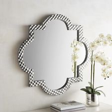 Akira Silver Mosaic Quatrefoil 36x36 Mirror