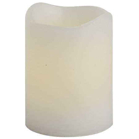 LED Deco Wick™ Distressed White 3x4 Pillar Candle