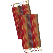 Multi-Striped 72" Table Runner with Fringe End 