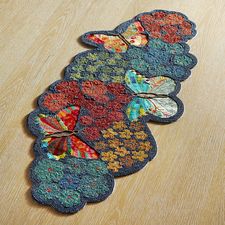 Beaded Butterfly Garden 38" Table Runner