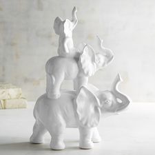 White Stacked Elephants