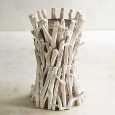 Gray Driftwood Pillar Candle Holder