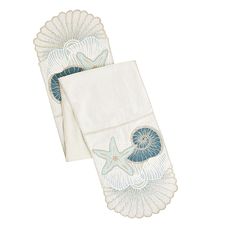 Embroidered Shells Table Runner 