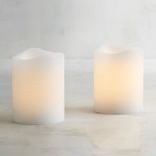 Deco Wick™ White 3x4 LED Pillar Candle Set