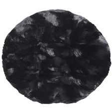 Fuzzy Black Papasan Stool Cushion