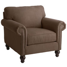 Alton Mahogany Brown Rolled Armchair