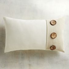 Calliope Button Cream Lumbar Pillow
