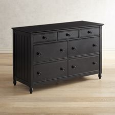 Cottage Rubbed Black Dresser